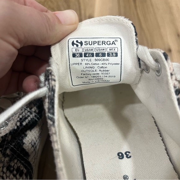 Superga Snakeskin Print Platform Sneakers - Picture 8 of 9